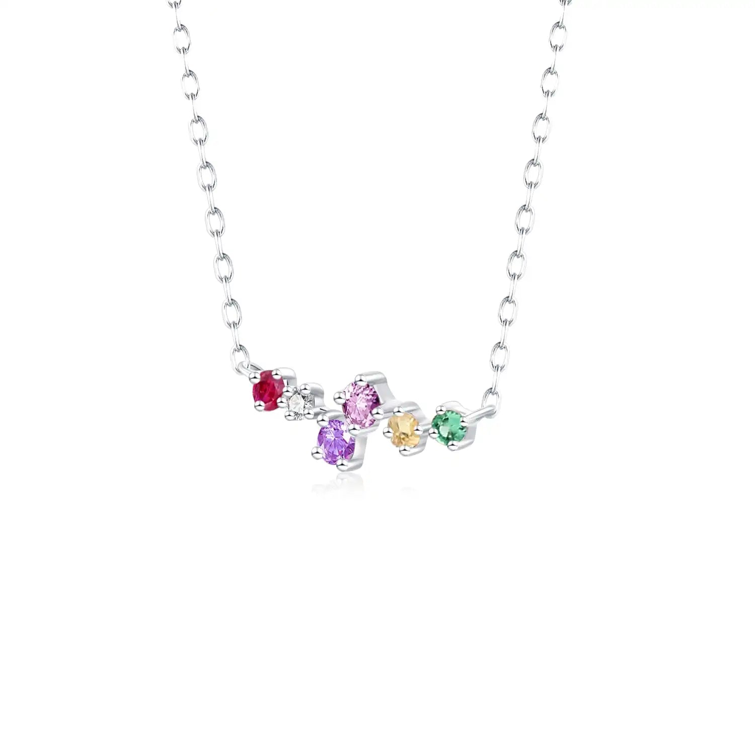 Devina Multi-Gem Diamond Necklace side tilt