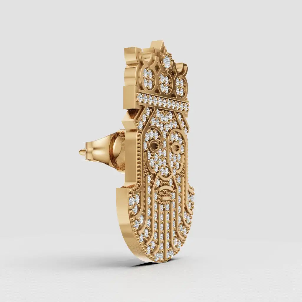 King David Gold Diamond Signature Earring - King David #