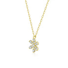 Crocus Diamond Necklace in 18K gold with 13 sparkling SI clarity diamonds on a white Background