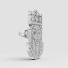 King David Iced Out Silver earring on a white background