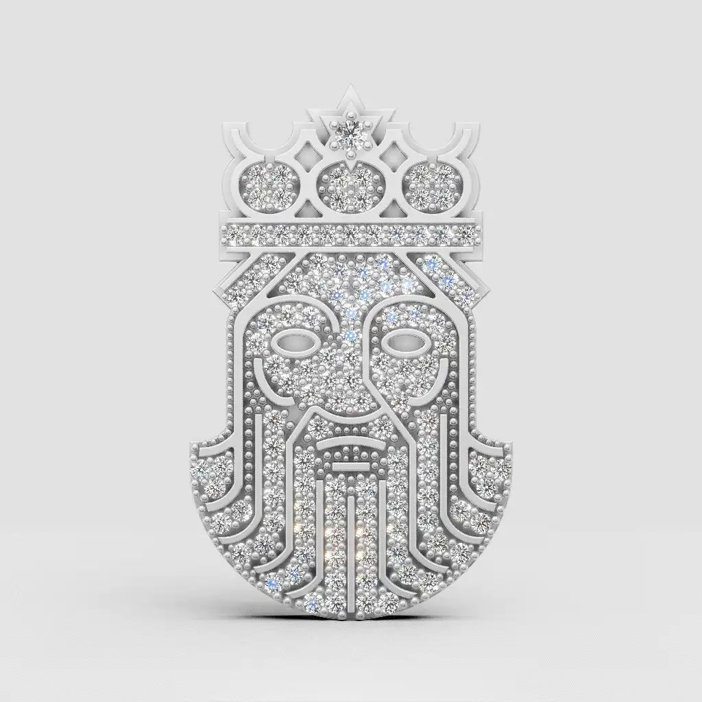 King David Iced Out Silver Earring