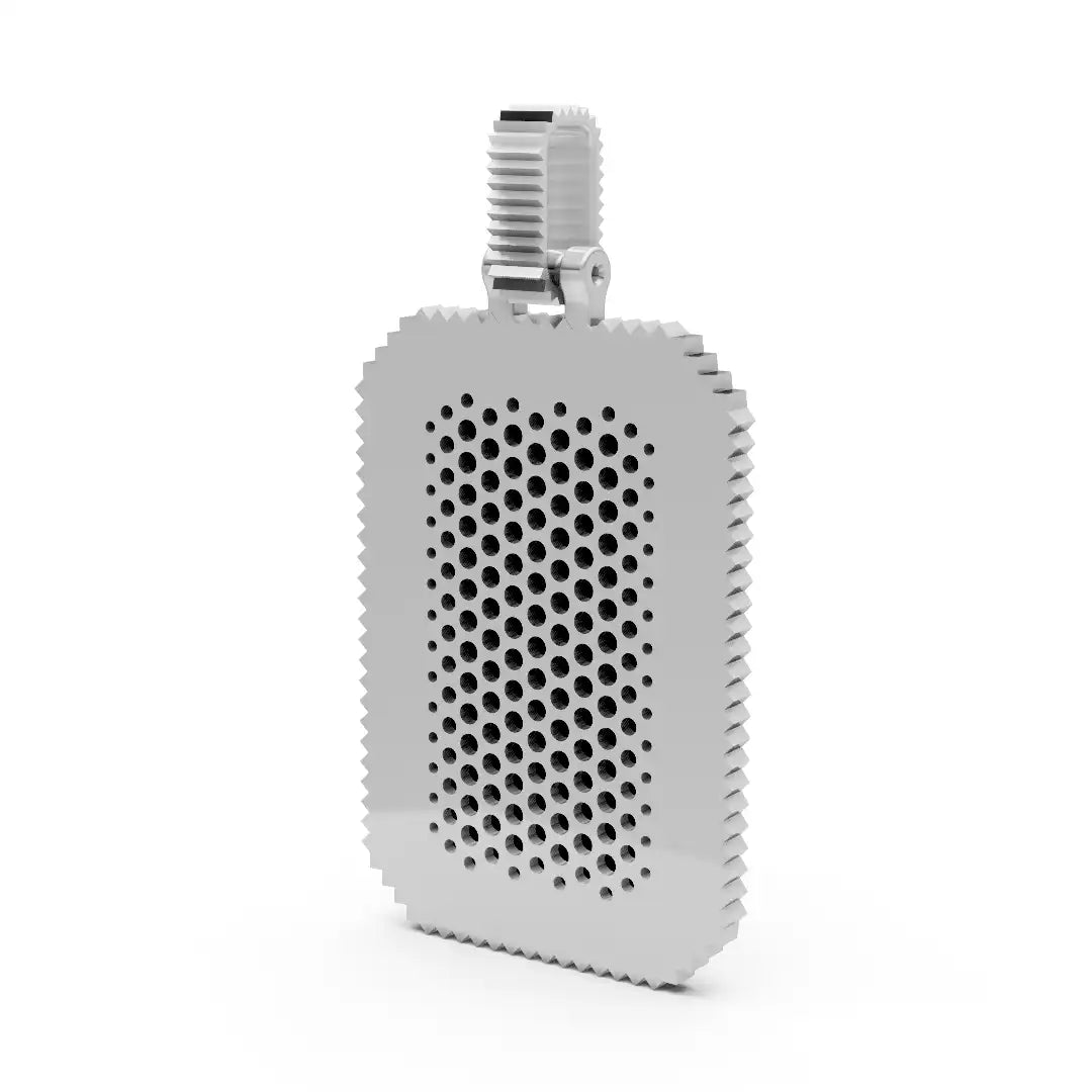 Back of the King David 925 Silver Pendant, showing the detailed honeycomb pattern for reduced weight and comfort.