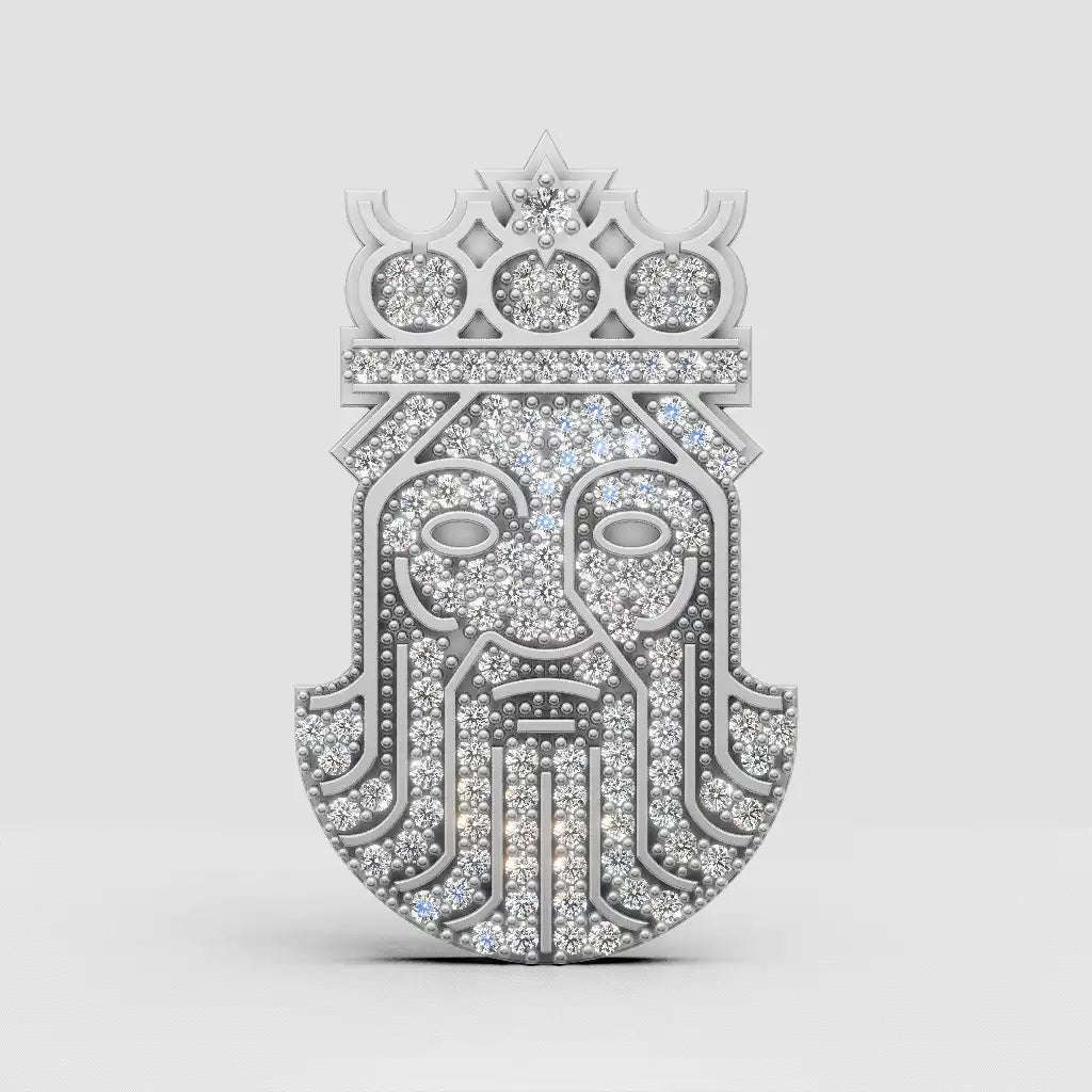 King David White Gold Diamond Signature Earring - King David #