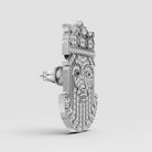 King David White Gold Diamond Signature Earring - King David #